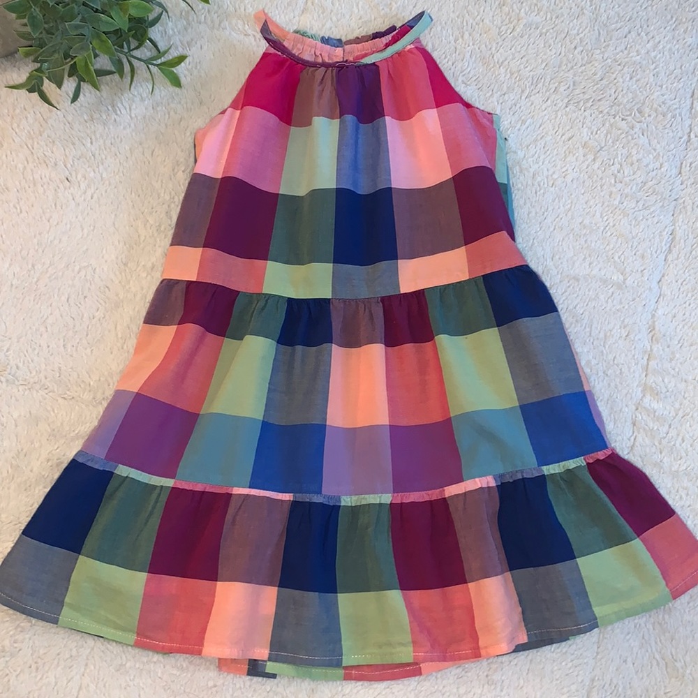 GAP 4 Checkered Green Blue Pink Sundress EUC Dress